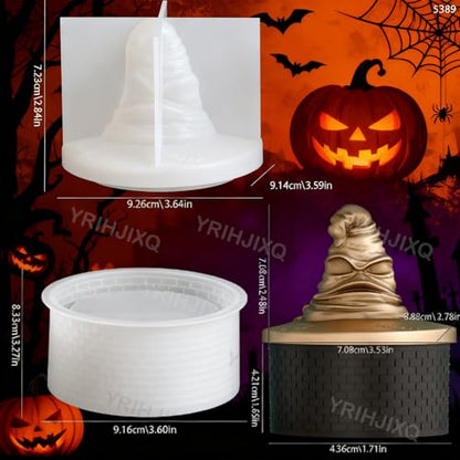 Resin Jar Mold with Lid Epoxy Resin Casting Mold | Halloween Hat Mold,Silicone Molds for Plaster,Candle Holder