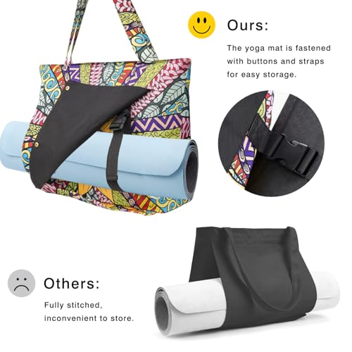 Yoga Mat Bag Yoga Bags and Carriers Fits All Your Stuff Yoga Tote Bag with Zipper Pocket Yoga Mat Carrier Pilates Bag Take in Out Mat Easily - color: Sunflower