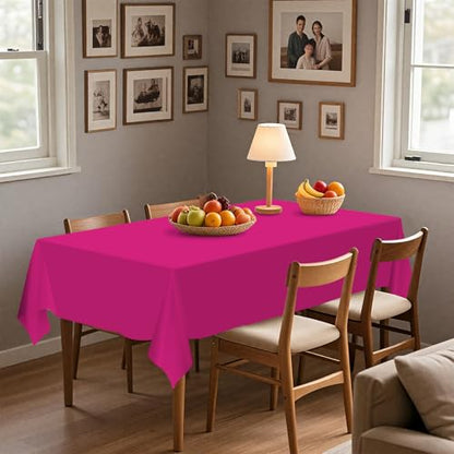 54IN X 160FT Plastic Table Cover Roll with Cutter Box, Cut to Size Plastic Table Cloths for Parties, Birthday, (Fuchsia, 54"x1920") - color: Fuchsia, size: 1920" x 54" (Rectangular)