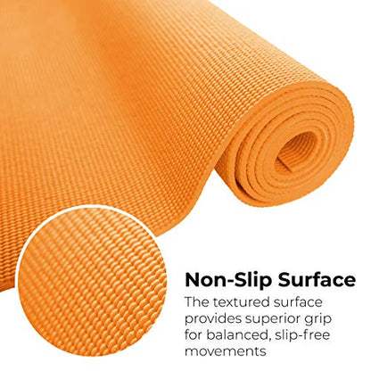 Bulk Yoga Mats, 10 Pack, 4mm Thick, 68x24in - color: Orange