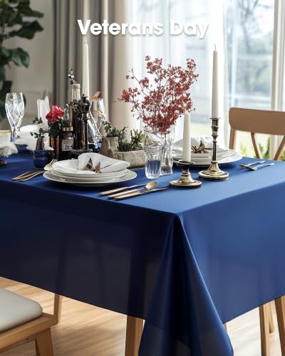 Pureegg Plastic Table Cloth Disposable 8 Pack 54 x 108 Inch, Navy Blue | Graduation Party, Class of 2026, Leakproof & Sturdy, Navy Blue, Tablecloth - color: Navy Blue, size: 54" X 108" Rectangle