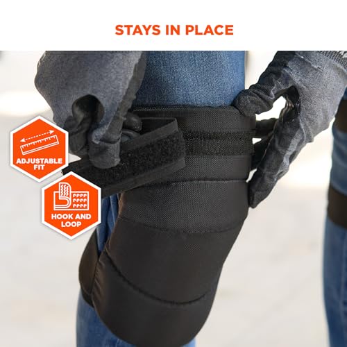 Ergodyne ProFlex 230HL Wide Soft Cap Knee Pad, Black - style: Hook & Loop Closure