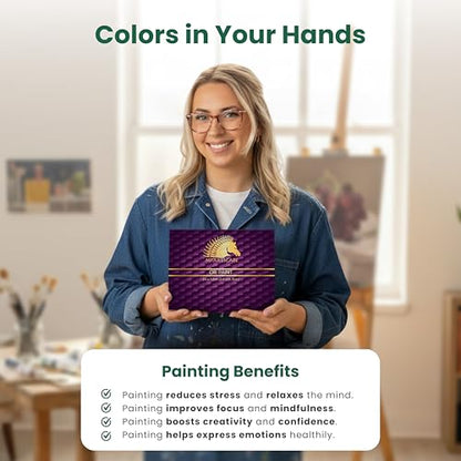 MyArtscape Oil Paint Set - 24 x 12ml Artist Oil Paints | Rich pigment oil paints for canvas painting with smooth blending layering glazing and glossy finish