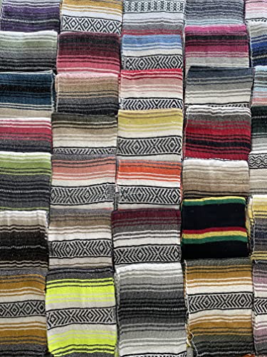Baja Authentic Mexican Falsa Blanket, Royal Blue - color: Royal Blue