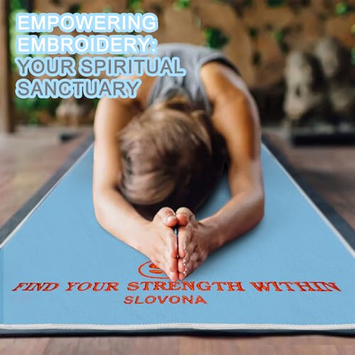 Upgraded Yoga Mat Towel with Bonus Grip Socks, Elegant Embroidered - color: Sky Blue