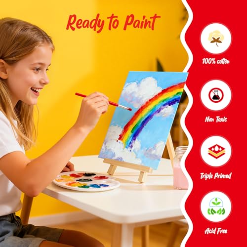 40 Pack 5x7 Inch Canvas Boards Small Canvas Panels for Kids Painting 100% Cotton White Blank for Acrylic Oil Watercolor Paint - size: 5"x7"- 40pcs