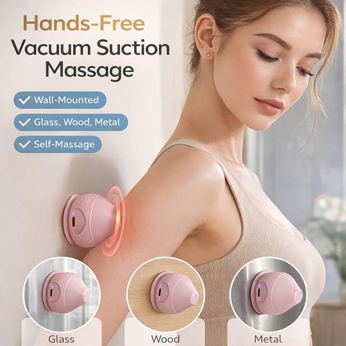 HZC Massage Ball with Heat & Vibration – Relieves Back Pain & Plantar Fasciitis, Hands-Free Suction Cup Design, Self-Massage or Handheld, Rechargeable Muscle Relaxation Ball