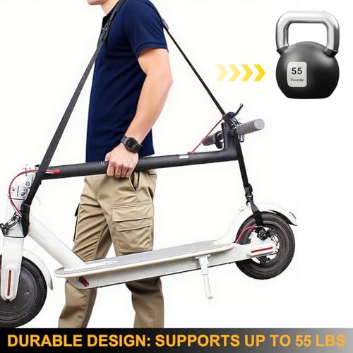 Adjustable Scooter Carry Strap with Quick-Release Plastic Buckles & Anti-Slip Pad for Electric Scooters, Folding Bikes, Yoga Mats – 55lb Capacity, Lightweight & Portable