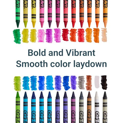 Cra-Z-Art Crayons, Bulk Pack, 24 Count, 6 Packs of Crayons, Bulk School Supplies for Classroom, Back to School Essentials - size: 24 Count (Pack of 6)