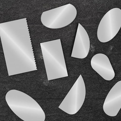 12 PCS Metal Ribs for Pottery, Stainless Steel Clay Scraper Tool Set | 10 Shapes, Serrated and Smooth Ribs, Ceramics Sculpting Tools Kits, For Texturing Artists Sculpture Modeling Potter