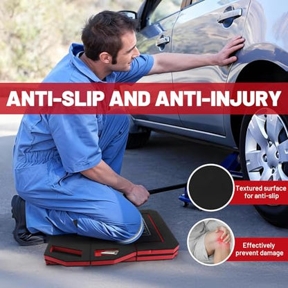 Foldable Mechanic Kneeling Pad,22.44" Wide EVA Foam Mat,1 Pack,Red - color: Red & Black