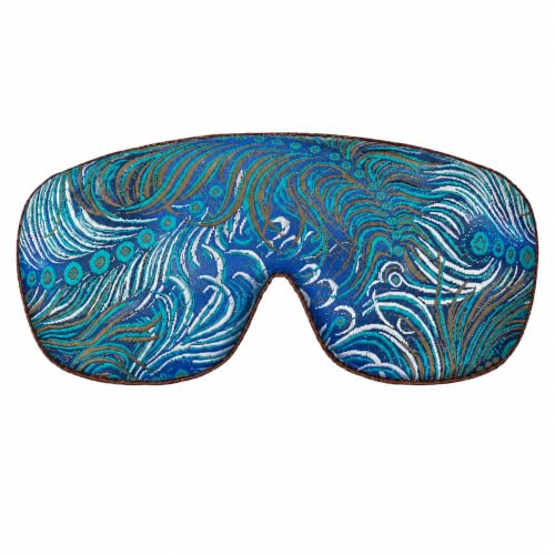 Handmade Opulence Yoga Eye Pillow - Weighted Flaxseed Fill, Lavender Aromatherapy, Satin & Velvet, Adjustable Strap - Ideal for Meditation & Restful Sleep - Dark Turquoise - TEMFL-DT - color: Dark Turquoise