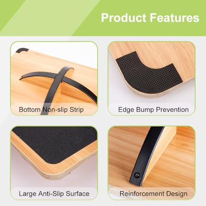 strongtek pro balance board & incline slant board – elite stability & squat training kit