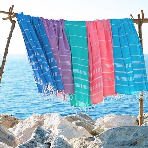 Prewashed, Soft, Original Turkish Peshtemal Towels Pestemal Towel Thin Camping Bath Sauna Beach Gym Pool Blanket Fouta Towels 100% Cotton Grey - color: Grey Turquoise