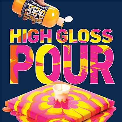 FolkArt Drizzle Pre-Mixed Acrylic Pouring Paint, Neon Pop 17.6 fl oz Premium High Gloss Finish Fluid Pouring Paint Perfect for Indoor & Outdoor Arts and Crafts Projects, 50385 - color: Neon Pop