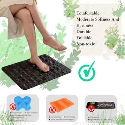 Smartrang High Elasticity Acupressure Mat, Foldable Particle Foot Massager, Pressure Point Pad for Relieve Foot Pain, Fasciitis - color: Black