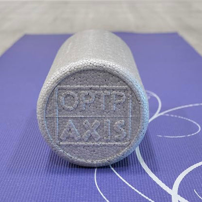 OPTP Silver AXIS Moderately Firm Foam Roller – Round, Silver, 12" x 6" | Moderate density for sports medicine, physical therapy, Pilates, yoga, trigger point myofascial release, Heat-molded EPP foam - size: 12" x 6" Round