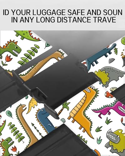Luggage Straps for Suitcases, Adjustable Travel Belt, Durable Wide Luggage Strap, Cute Suitcase Strap Identifiers with Buckle, Bag Straps for Luggage, Cute Dinosaurs - color: Cute Dinosaurs