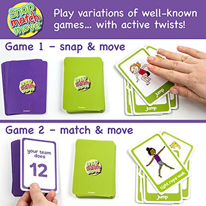 Exercise Cards for Kids, Play PE Games with 20 Exercises, 52 Cards | PE Teacher Must Haves, Solo or Group Play, Indoor Classroom Recess Games, Home School Therapy, Snap Memory Go Fish, Ages 4+ - style: Kids Exercise Cards