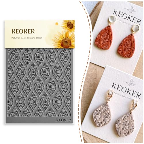 KEOKER Lace Texture Mat for Polymer Clay, Polymer Clay Texture Sheets - color: A
