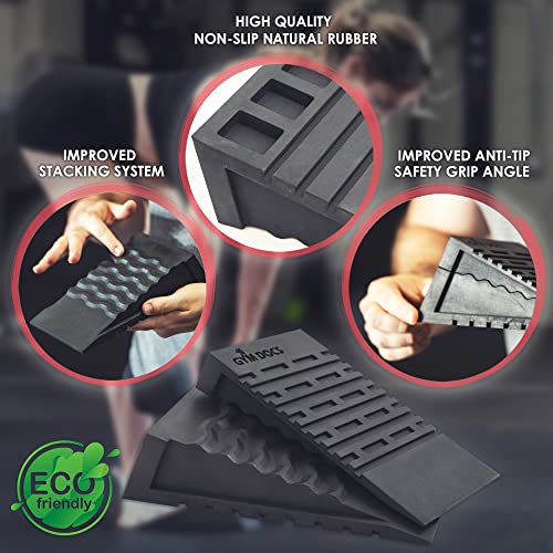Squat Wedge Block: Doctor-Designed Pair of Adjustable, Non-Slip Slant Boards for Elevated Heel Squats, Deadlifts, and Calf Stretching - Physical Therapy Equipment for Strength Training