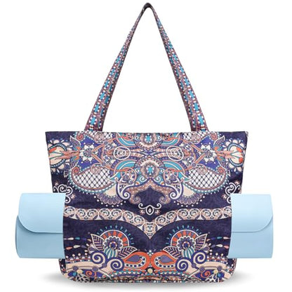Yoga Mat Bag Yoga Bags and Carriers Fits All Your Stuff Yoga Tote Bag with Zipper Pocket Yoga Mat Carrier Pilates Bag Take in Out Mat Easily - color: Ancient Totem