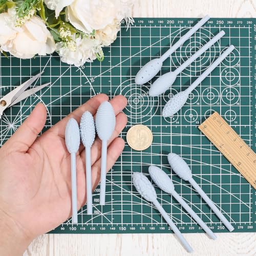 CRAFTYMELODY 9Pcs Texture Tool Sets for Clay Art Resin Modeling Tools Clay Texture Roller Oval Modeling Pattern Rollers Kit with Handles for Polymer Pottery Ceramics Sculpting Tools DIY Crafts