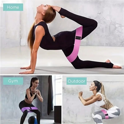1PC Fabric Resistance Bands for Women & Men, Glute & Leg Exercise Bands for Strength Training & Yoga - color: Purple