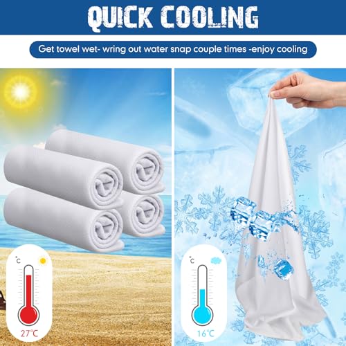 BBTO 100 Pack Cooling Towel Bulk - color: White, size: 32 x 12 Inch