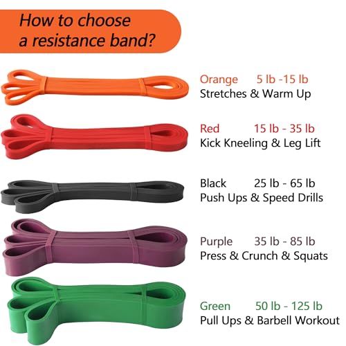 Resistance Bands for Working Out, Pull up Bands, Workout Bands, Exercise Bands, Stretching Bands for Strength Training, Fitness, Mobility Training, Home Workout, Physical Therapy, Stretching - color: Red (15-35lb)