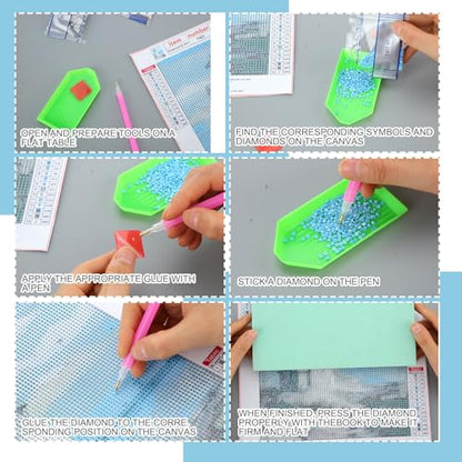 Yeaqee 4 Pcs Beach Diamond Art Kits for Adult Beginners Seaside Scenery DIY Gem Painting Wall Art Crafts Summer Room Decor Ocean Painting Pictures 5d Craft Wall Decor for Home 10 x 11.8'' - style: Beach