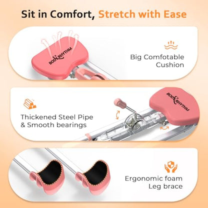 BODY RHYTHM Leg Stretcher - Split Machine for Leg Stretching - Flexibility Stretching Equipment - Ballet, Yoga, Dance, Martial Arts, MMA - Home Yoga Gym Fitness - color: Pink