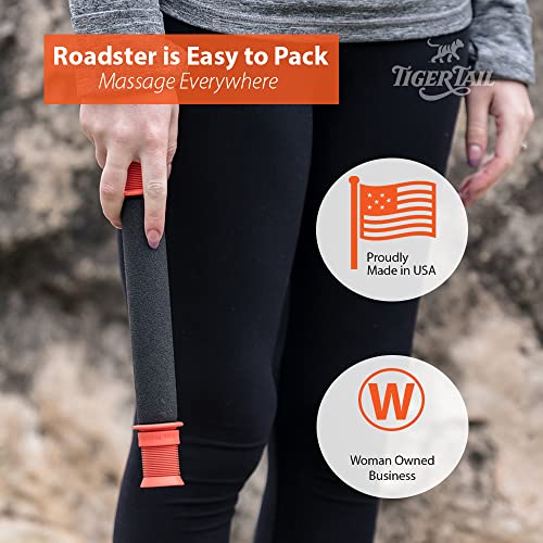 Tiger Tail 11in Massage Stick Portable Roller, Handheld, Deep Tissue Foam Roller for Legs, Neck, Calves, Thighs, Shins & Back, The Roadster 11, Made in USA, Orange Black - size: 11 Inch The Roadster