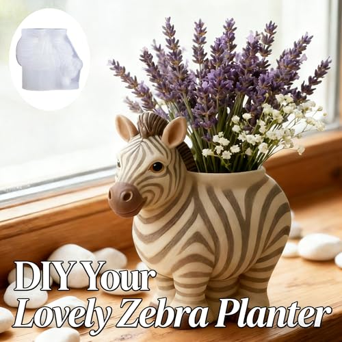 Zebra Resin Molds, Animal Plaster Silicone Molds for Epoxy Casting | 3D Animal Candle Holder Silicone Molds for Concrete Cement，Succulent Plant Pot, Plaster, DIY Crafts, Home Decor, Storage Box - color: Zebra Resin Mold