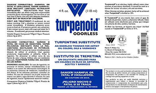 Weber Odorless Turpenoid, 118ml Bottle, 1 Each (1681) - size: 4 Fl Oz (Pack of 1)