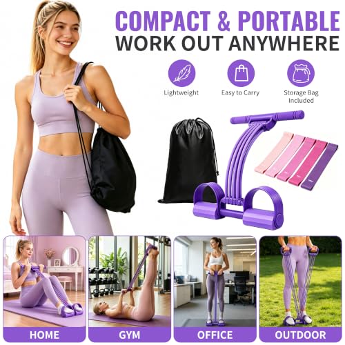 3-in-1 Adjustable Pedal Resistance Band Set with 5 Pcs 5-Level Loop Bands