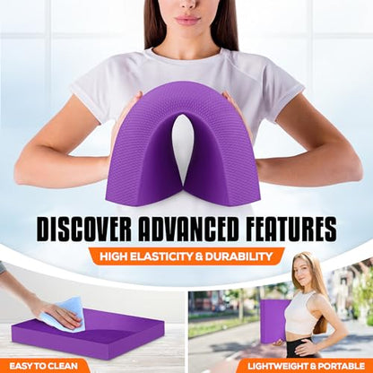 Yes4All Exercise Balance Pad, Non-Slip Foam Kneeling Pad - color: Purple - L - (15,5" x 13" x 2"), size: Large