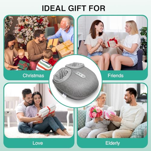 Medcursor Foot Massager with Heat | Shiatsu Deep Kneading, Relief for Tired Muscles and Plantar, Multi-Level Settings, Adjustable Intensity, Gifts for Women Mom - color: Grey
