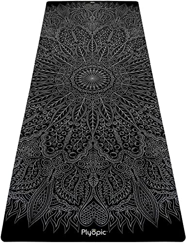 Plyopic All In One Yoga Mat | Luxury Sweat-Grip Mat/Towel Combo | Ideal for Yoga, Hot Yoga, Bikram, Pilates, Workout & Exercise | Eco-Friendly Natural Rubber - color: Mandala