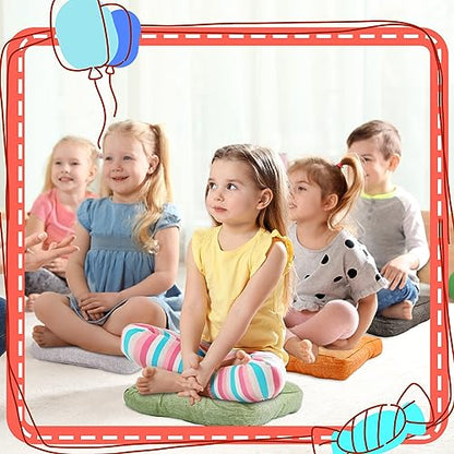Juexica 8 Pack Floor Cushions for Kid 3.5",Warm Earthy Tones,Square - color: Warm Earthy Tones, style: Square