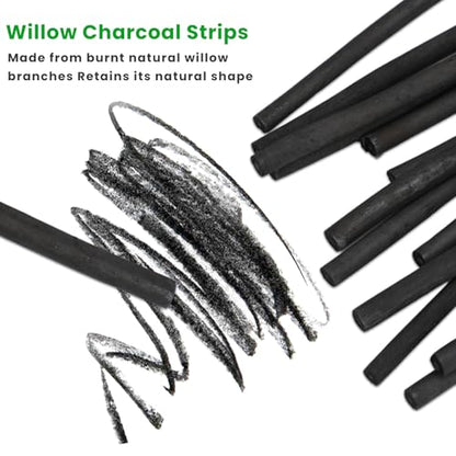 25 Pcs Willow Charcoal Sticks, 5.4 Inch in Length, 0.2-0.3in/5-7mm Dia, Artist Vine Sketch Charcoal Pencils for Sketching Drawing Art Sketch Artists Supplies (5-7mm) - size: 5-7mm