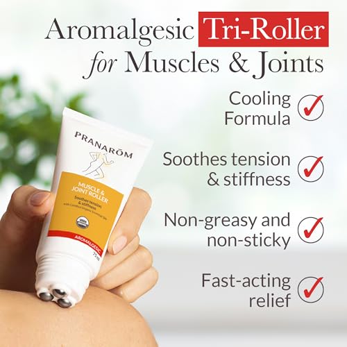 Pranarom - Aromalgesic Muscle & Joint Roller 75ml - Active Individuals- Tri-Roller Applicator, Essential Oil Blend, Organic Non-Greasy Formula, Relaxation, Meditation | Wintergreen, clove, cinnamon bark and tamanu oil gel with tri-roller applicator. Non-g