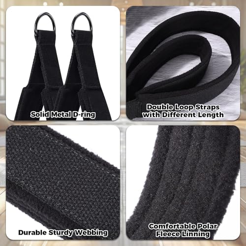 Pilates Straps for Reformer, Fitness D-Ring Double Loop Exercise with 10-Loop Sports Yoga Stretch Band, Double Loop Straps for Yoga, Pilates, Dance, Flexibility & Exercise