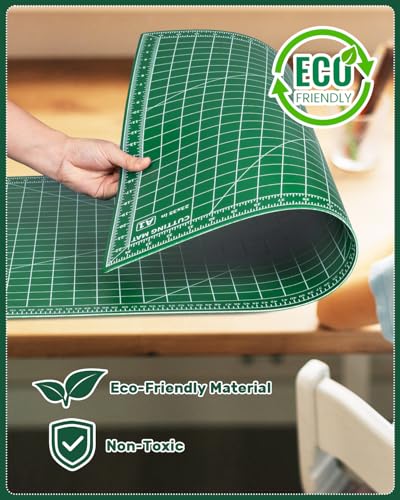 Self Healing Cutting Mat, 23" x 35", Large Double-Sided Rotary Cutting Mat for Sewing, Quilting, Scrapbooking, Fabric & Craft Cutting Board, (A1), Green - size: 35"L x 23"W