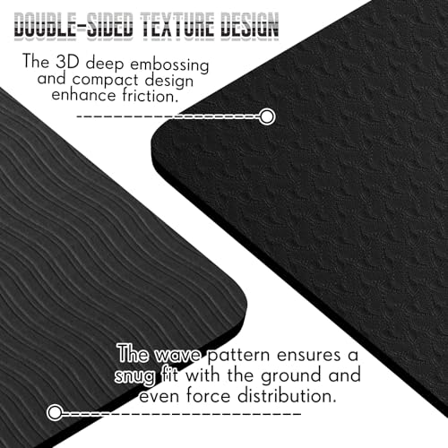 Briwooody Yoga Mat Wall Mount with Holes - color: Black, size: 72"x24"x1/4''