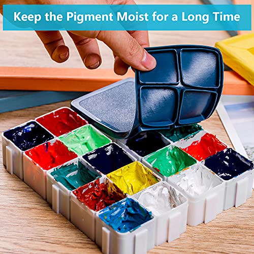 30 Compartments Plastic Watercolor Paint Palette with Lid | Airtight Leakproof Palette for Gouache, Acrylic and Oil - style: Paint Pallet-3Pcs