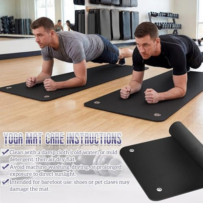 Briwooody Yoga Mat Wall Mount with Holes - color: Black, size: 72"x24"x2/5''