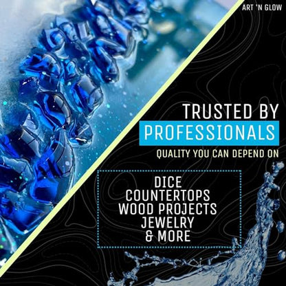 Crystal Clear Epoxy Resin Kit 32oz - Food Safe, UV Resistant, Bubble Free | Casting & coating epoxy resin for jewelry, coasters, molds, art, wood & more. Bubble-free, low odor, USA based business - size: 32 Ounce