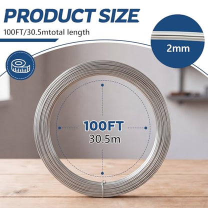 Pelopy 304 Stainless Steel Armature Wire Bendable Sculpting, Silver, 12 Gauge,100ft - size: 12 Gauge,100ft