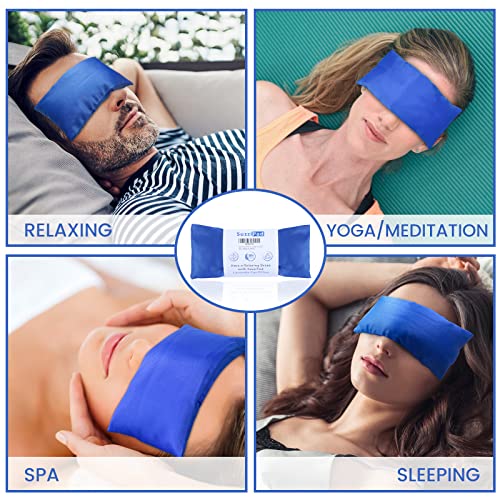 SuzziPad Hot & Cold Lavender Eye Pillow for Relaxing, Sapphire, 4 Packs - color: Sapphire
